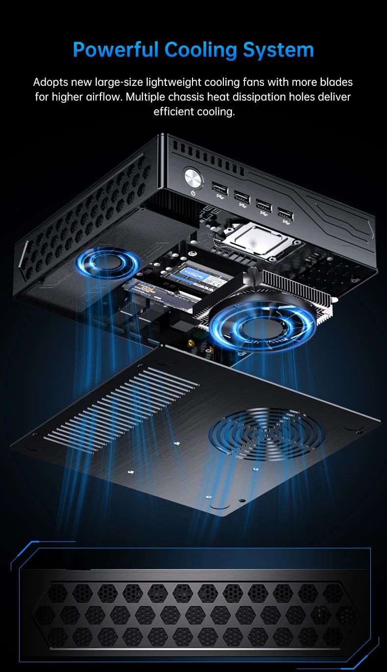 MSECORE MV9 Mini Gaming PC Intel Core I9-9900T RTX3050 6G Discrete Graphics DDR4 NVMe SSD WiFi5 BT5.0 HDMI DP Type-C 4K ESports