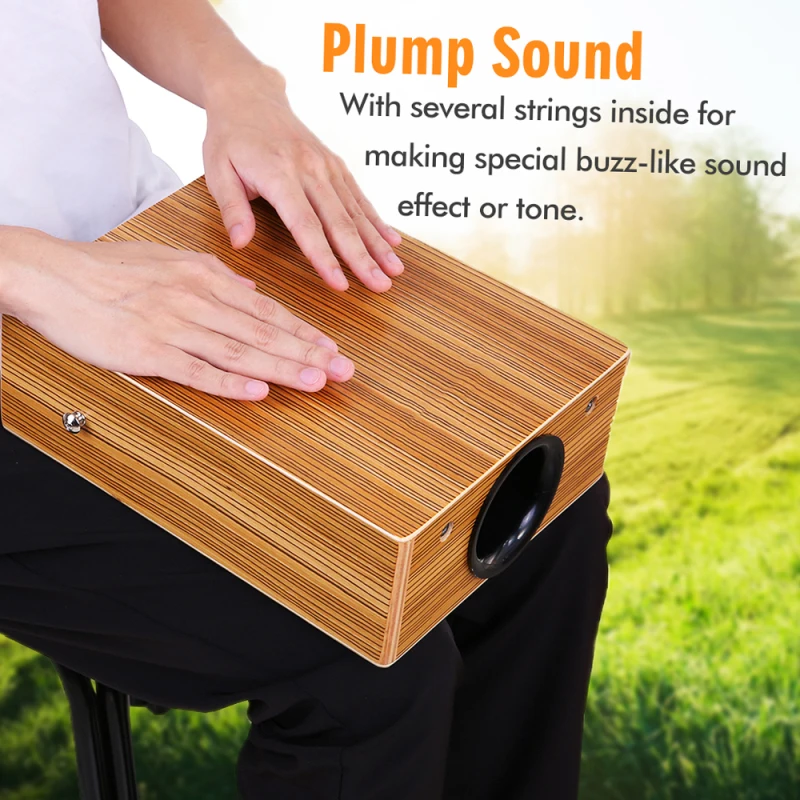 Portable Traveling Wood Cajon Box Drum Flat Hand Drum Wooded Percussion Instrument with Strap Carry Bag Cajon Drum