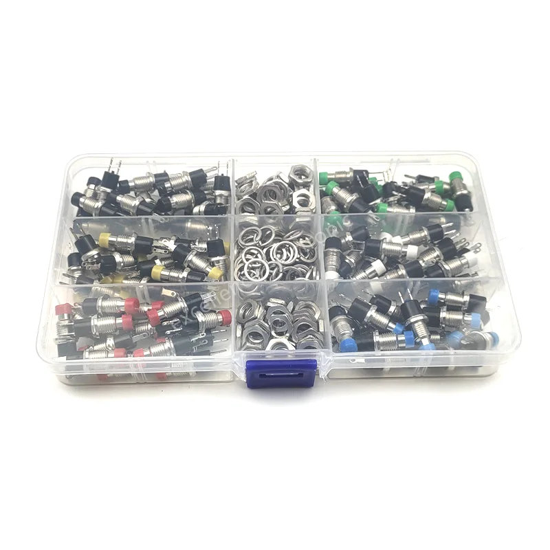 90PCS PBS-110 Mini Unlocking Button Switch 7mm Momentary Circular On Off Self Reset 2-Pin Switch