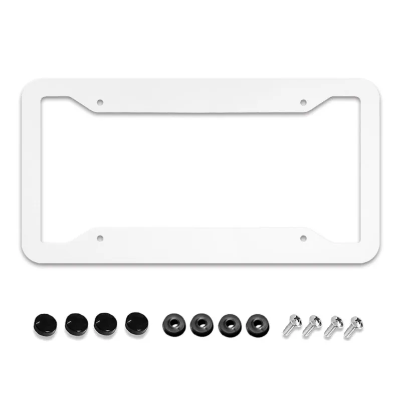Cute Daisy Pattern 2-Pack Aluminum License Plate Frames Universal Car License Plate Holder with 4 Holes and Screws 2D Flat