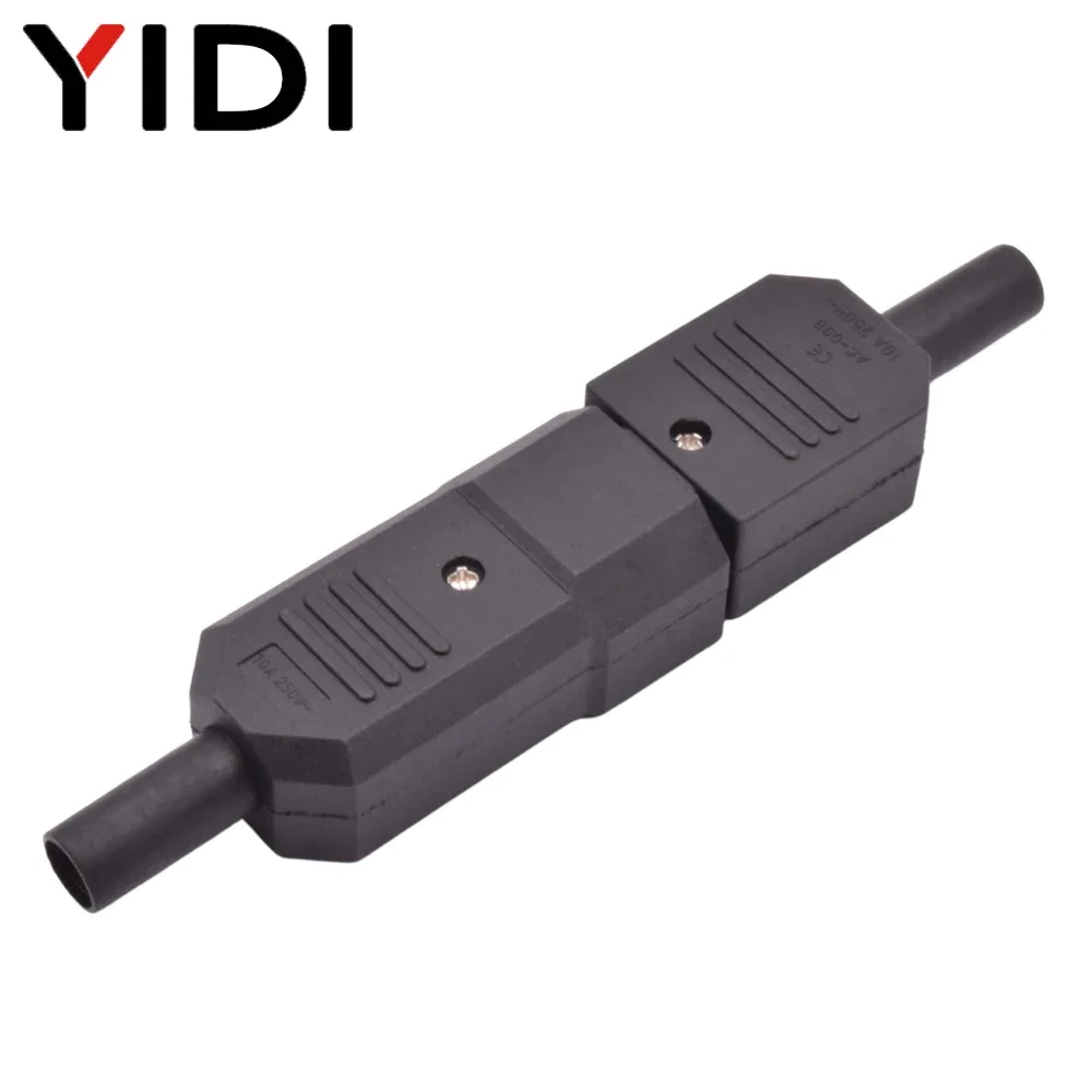 5pcs IEC 320 AC Power Wire Connector C13 C14 Rewireable 10A 250V Black Electrical 3 Pin Female Male Straight Cable Plug Socket