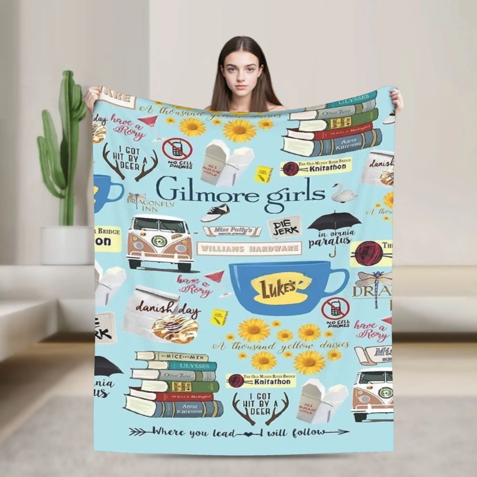 Gilmore meninas programa de tv flanela cobertor quente macio lance cobertor para sofá cama avião viagem novidade colcha sofá cama capa