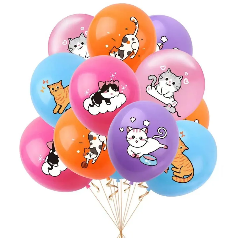 10/30 Stück Katzen-Latexballons, 12 Zoll, niedliche Kätzchen-Ballons für Kindergeburtstag, Babyparty, Haustier-Katzen-Themenparty-Dekorationen – Detail 1