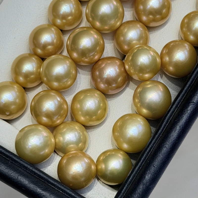 Natural Edison Pearls 10-11mm Gold Undrilled Beads DIY Earring Rings