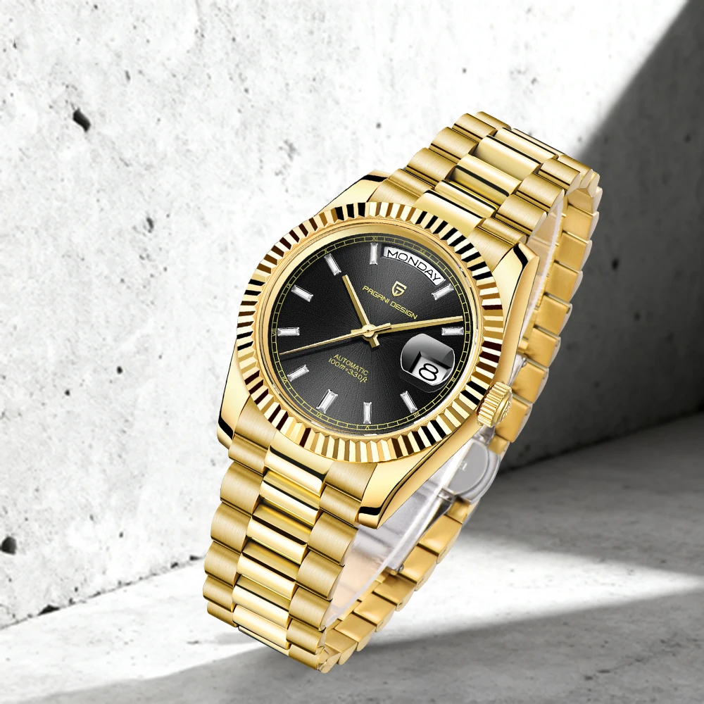 PAGANI DESIGN 2025 ساعة ميكانيكية أوتوماتيكية جديدة للرجال نمط جو كلاسيكي مقاوم للماء عرض التاريخ مرآة زجاجية من الياقوت