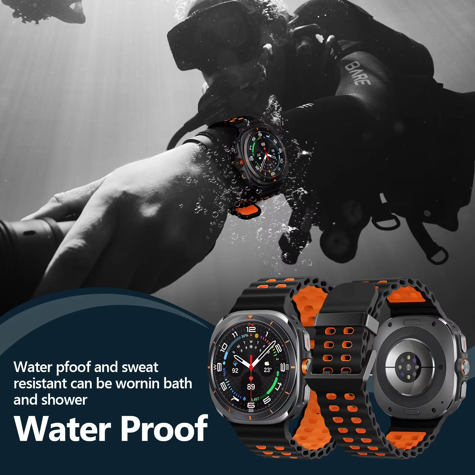 Bracelet océan pour Samsung Galaxy Watch 8 44mm 40mm classique 46mm Silicone sport respirant Correa Bracelet Galaxy Watch8 Bracelet