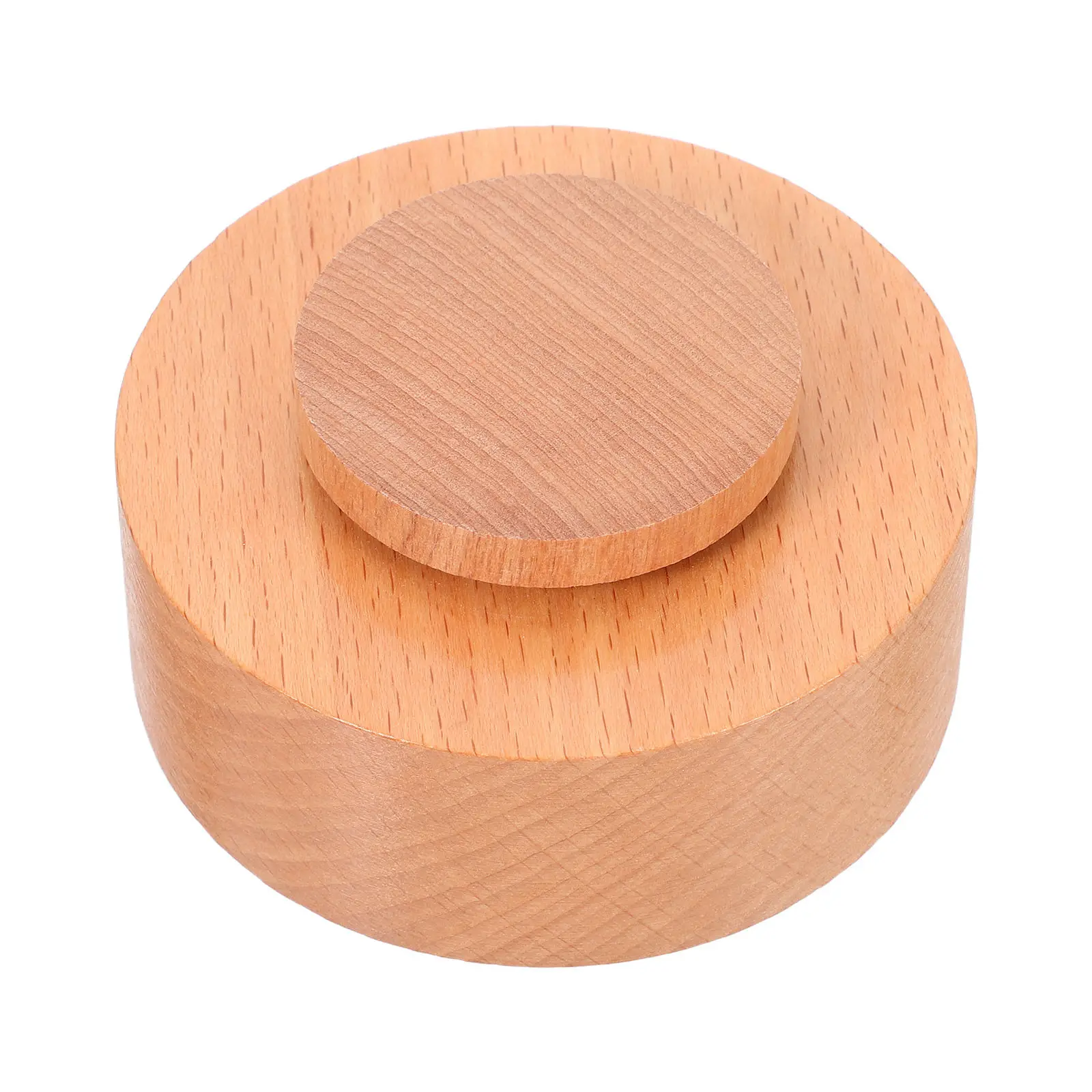 Music Box Wooden Round Rotating Base DIY Replacement Wind-Up Mechanism Craft Project Display for Music Lovers DIY Base