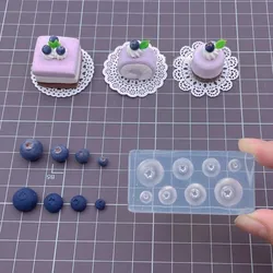 DIY Micro Blueberry Cake Fondant Molds Cute Mini Fruit Shape Candy Sugarcraft Silicone Mould for Cake Cupcake Topper Decorating
