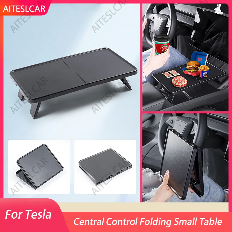 

For Tesla Model 3/3 Highland Model Y/Y Juniper 2025 Center Console Table Tray Drink Food Table Desk Plate Board Holder Storage