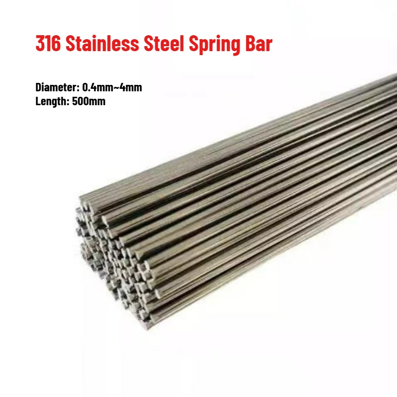 10pcs 316 Stainless Steel Spring Wire Straight Strip 0.4/0.5/0.6/0.7/0.8/0.9/1.0/1.1/1.2/1.3~4mm Elastic Steel Wire Length 500mm