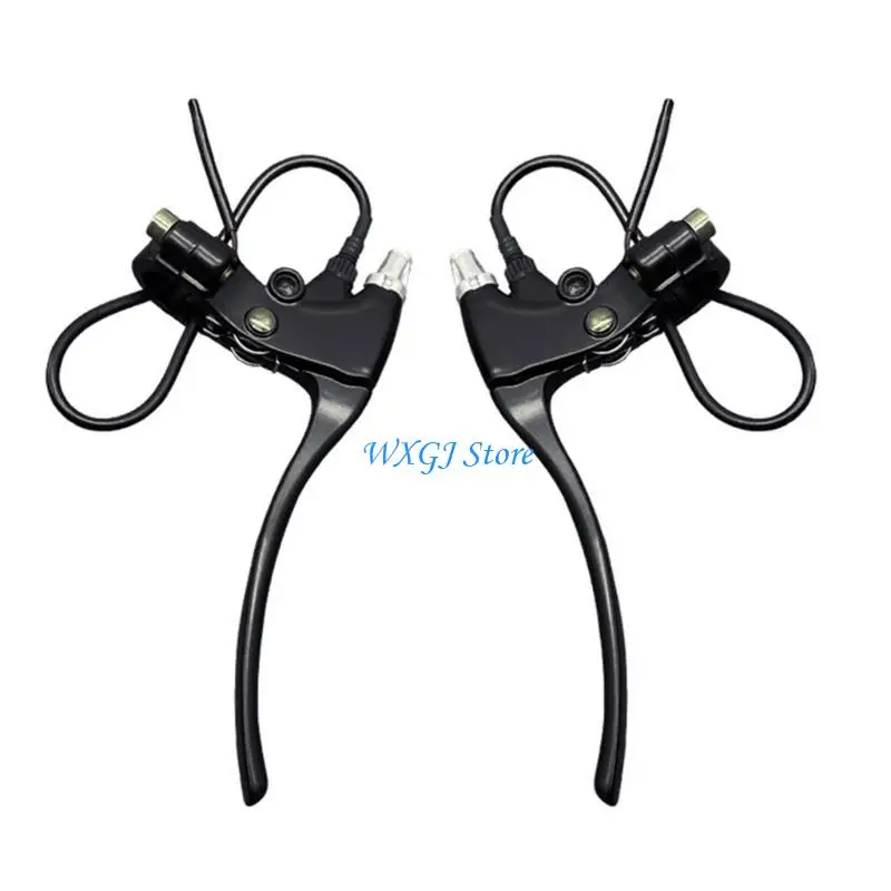 37JE Brake Lever, 1 Pair E-Bike Mechanical Brake Lever Short Lever Cutout, Electric Bike Brake Level Handle Bar Replacements
