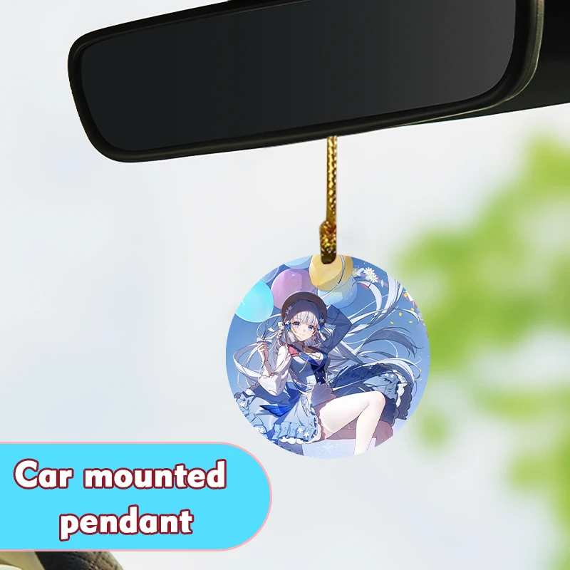 Anime surrounding,Kamisato Ayaka,Car pendant,acrylic,home,Desktop,Potted plant,Window decoration,Gift for Genshin Impact lovers