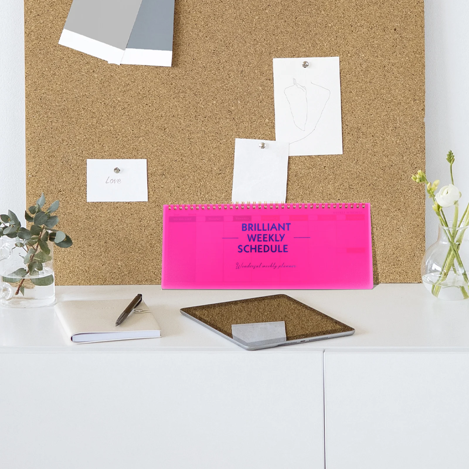 Weekly Planning Pad English Long Strip Undated Planner Pink Tear Off to Do List Notepad Office School Schedule Calendar Sheets