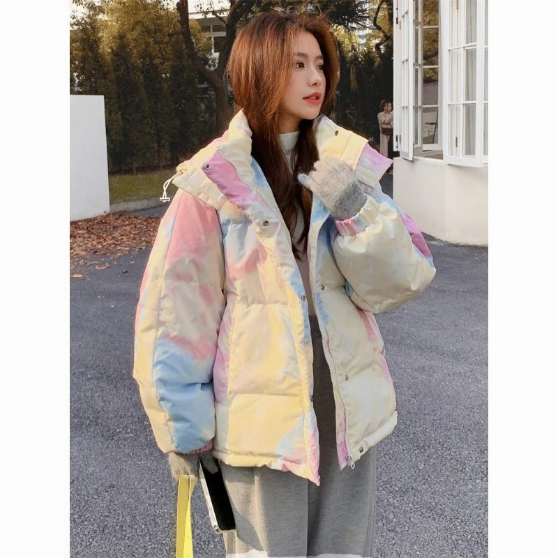 Short Cotton-padded Jacket Female Winter Fashion dopamine New Fried Street Small Cotton-padded Jacket Explosion Cotton-padded