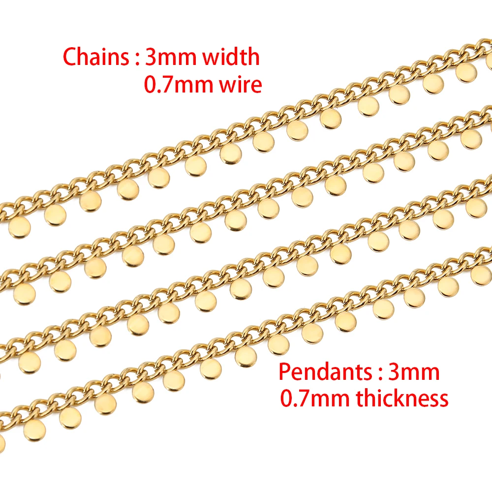 1 Meter PVD Gold Stainless Steel Flat Snake Chains for DIY Jewelry Boho Pendant Necklaces Bracelets Earrings Findings Supplies
