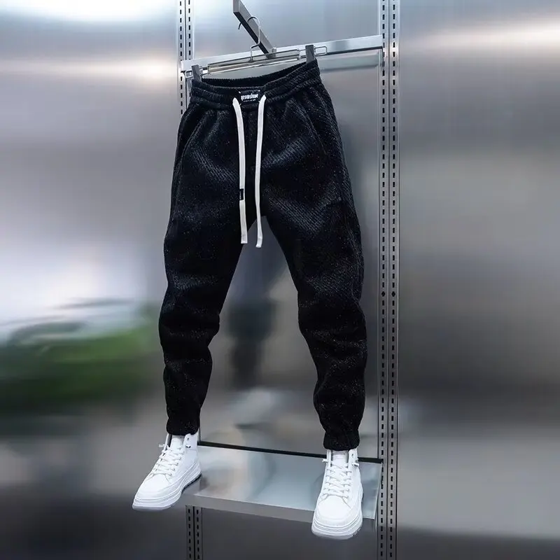 Printemps et automne hommes sarouel zèbre rayé pantalon Sport vêtements Cargo pantalons de survêtement brossé taille ample pantalon polyvalent