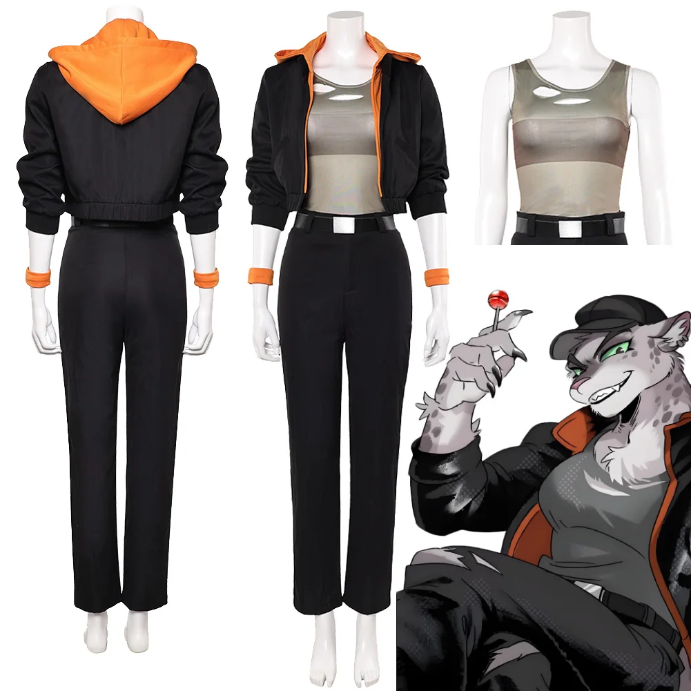 

Мультфильм «Плохие парни Китти Кэт», косплей, серый, черный костюм, пальто, брюки, жилет, женская маскировка, Хэллоуин, карнавал, вечеринка