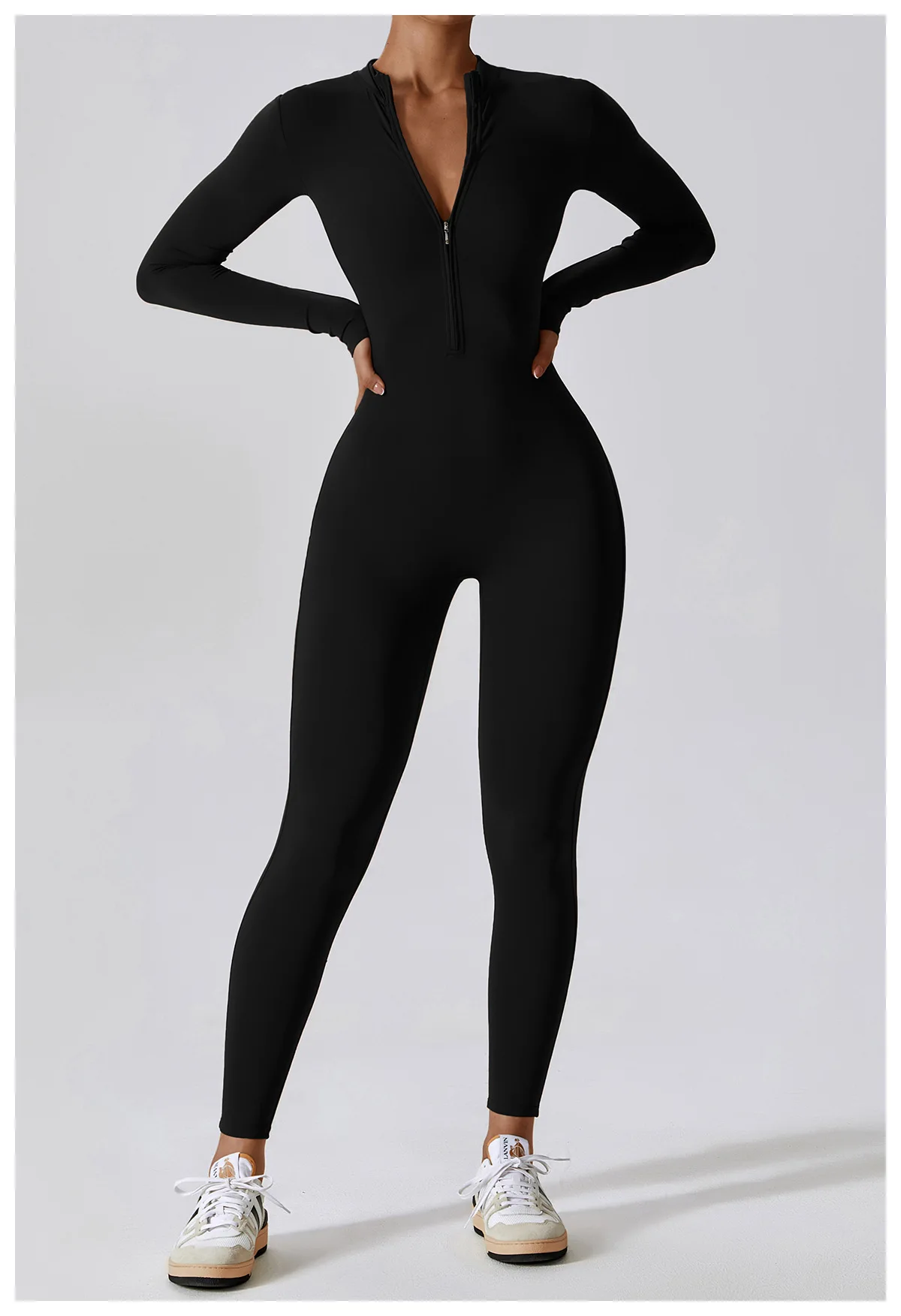 

Yoga Fitness Gym Bodysuits Exercise Workout Legging Sets Women'S Yoga Wear Long Sleeve Zipper Women Bodycon Jumpsuits Rompers