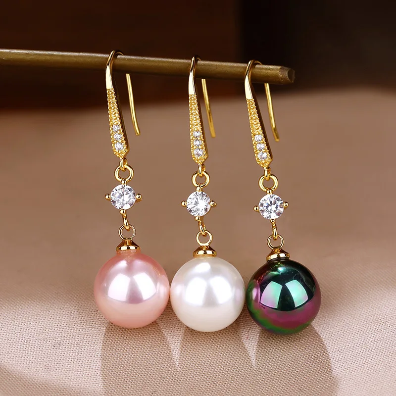 Koreanische Luxus Zirkon Imitation Perle Baumeln Ohrringe für Frauen Braut Hochzeit Engagement Lange Tropfen Ohrring Partei Schmuck Geschenke