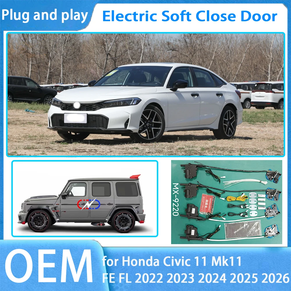 لهوندا سيفيك 11 Mk11 FE FL 2022-2026 OEM سيارة لينة إغلاق نظام الباب التلقائي الكهربائية السيارات سحب مزلاج الطاقة إغلاق الطاقة #1