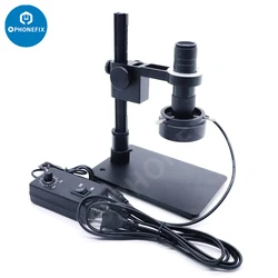 Digital Microscope Set 130X Zoom C Mount Lens 40 LED Ring Light + Large Size Universal Microscope Table Stand For Phone Repair