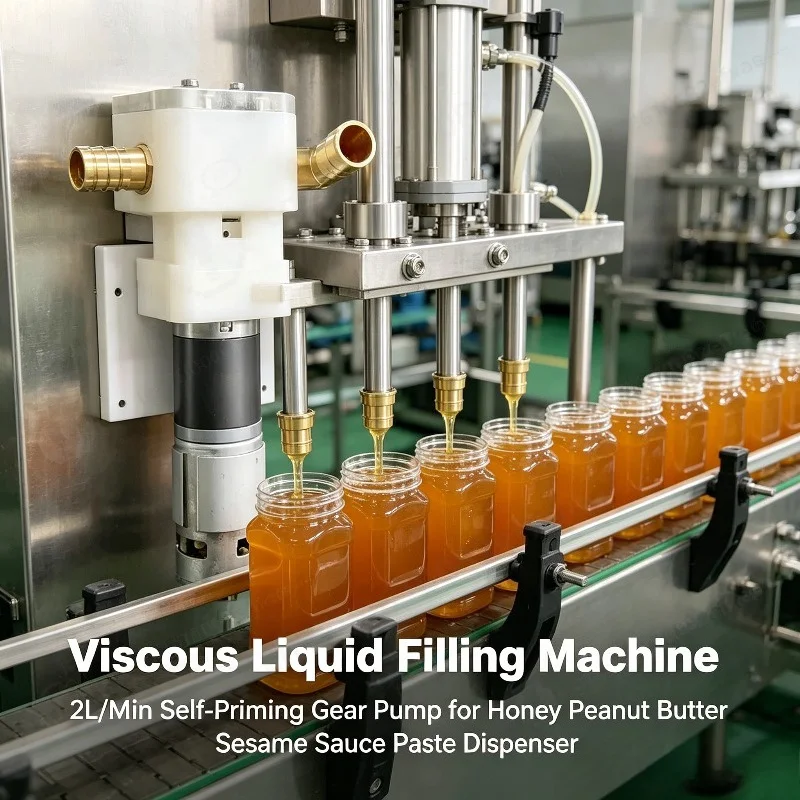 Viscous Liquid Filling Machine 2L/Min Self-Priming Gear Pump for Honey Peanut Butter Sesame Sauce Paste Dispenser