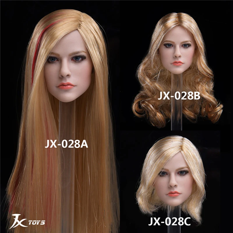 JXTOYS-028 1/6 Female Singer Head Sculpt Blond Head Carving Model Fit 12'' Soldier Action Figure Body Dolls Hobby Collection