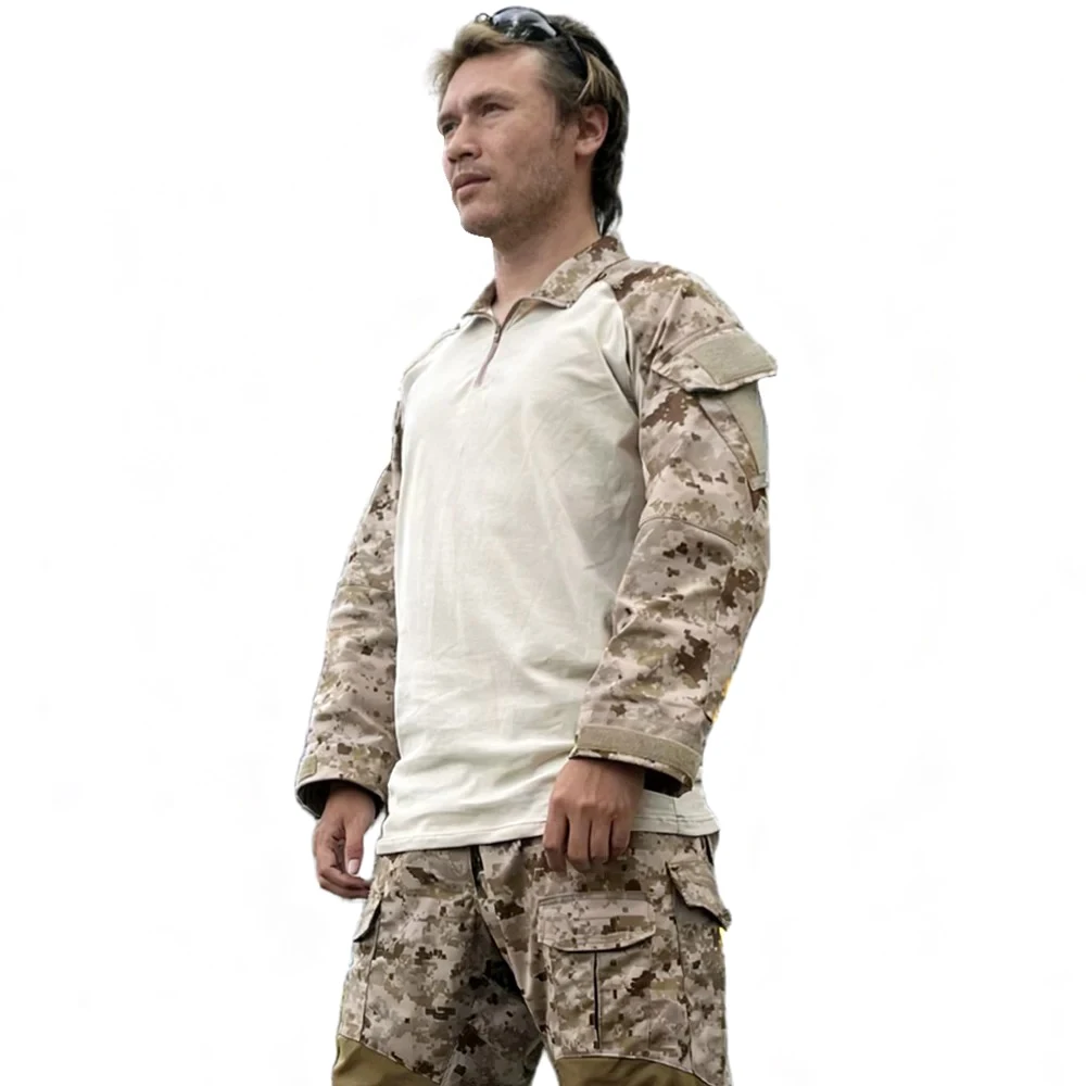 Outdoor Tactical top shirt, Men's Desert digital long sleeved shirt