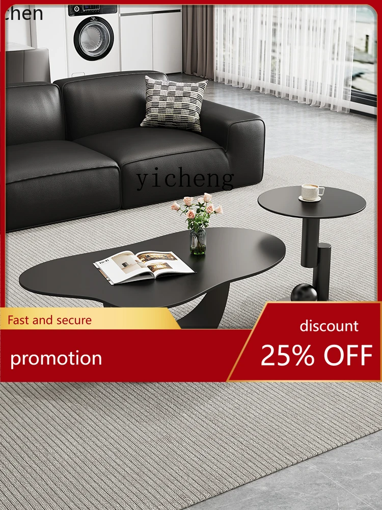 

ZML light luxury home living room minimalist creative design advanced cloud rock slab coffee table combination