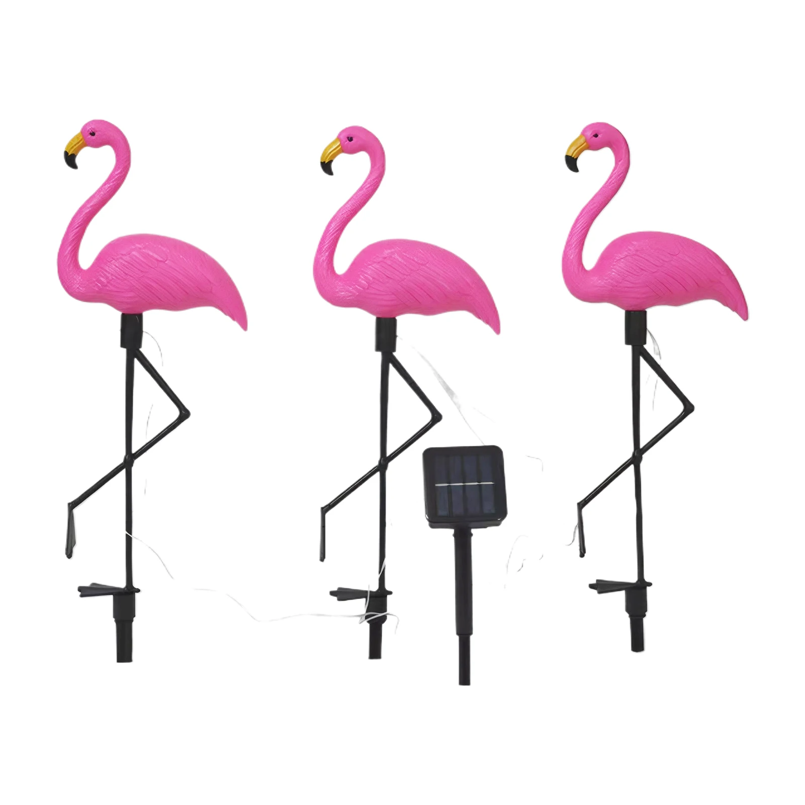 Pink Flamingo Solar Light Outdoor Courtyard Decoration Light Waterproof Garden LED Patio Walkway Light with Lights Ground Lamp