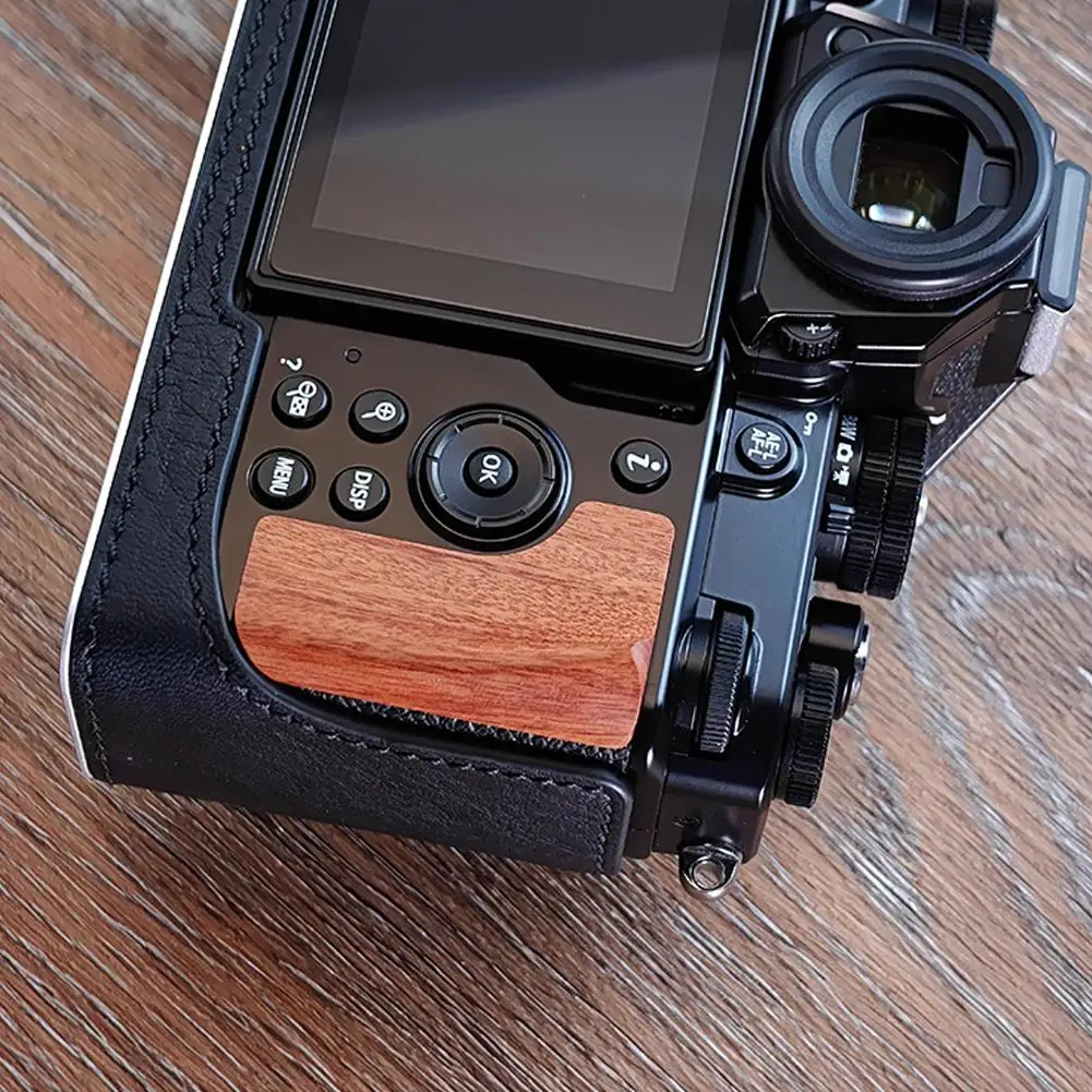 Solid Wood Finger Handle Wooden Hand Grip For Nikon ZF Digital Camera Ebony Walnut Lightweight Improves The Grip Feeling ﻿