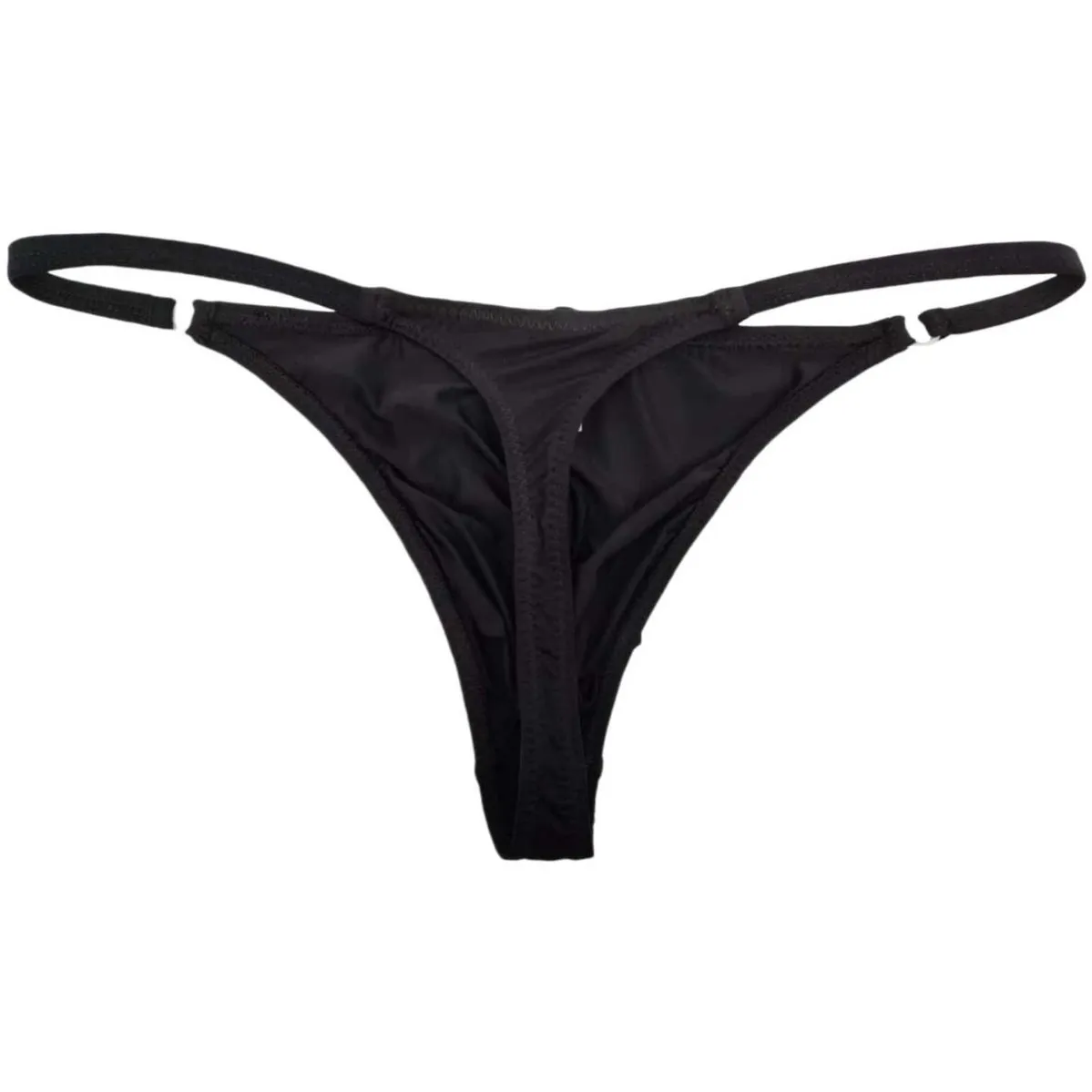 Ice Silk G-String Thong for Men Low Waist Detachable Plastic Ring Thin Strap U-Pouch Breathable Underwear