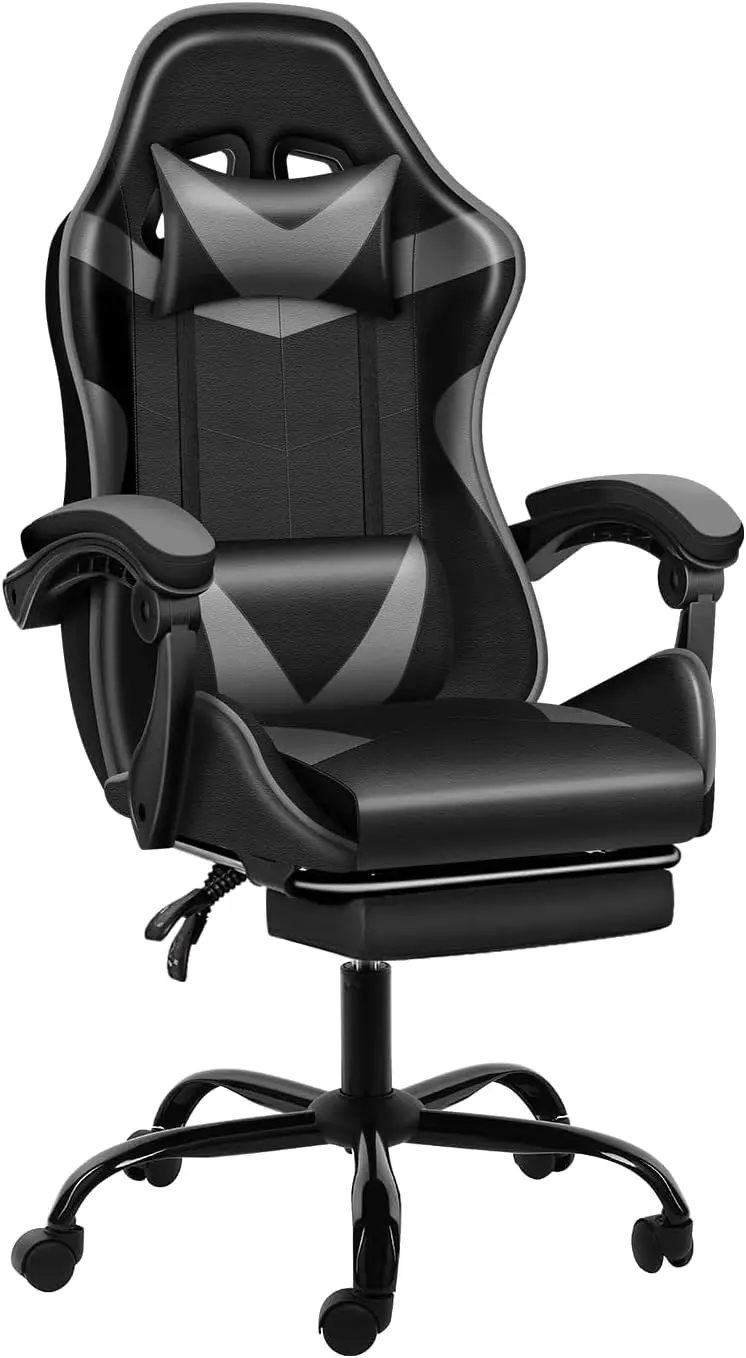 

YSSOA Gaming Chair with Footrest, Big and Tall Gamer Chair, Racing Style Adjustable Swivel Office Chair