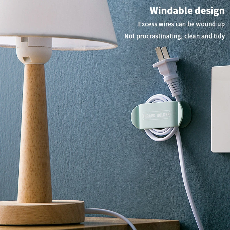 Clamp Cable Plugs Organizer Wire Clips Punch-Free Adapter Fixing Device Holder Retainer Thread Fixer Universal Hook