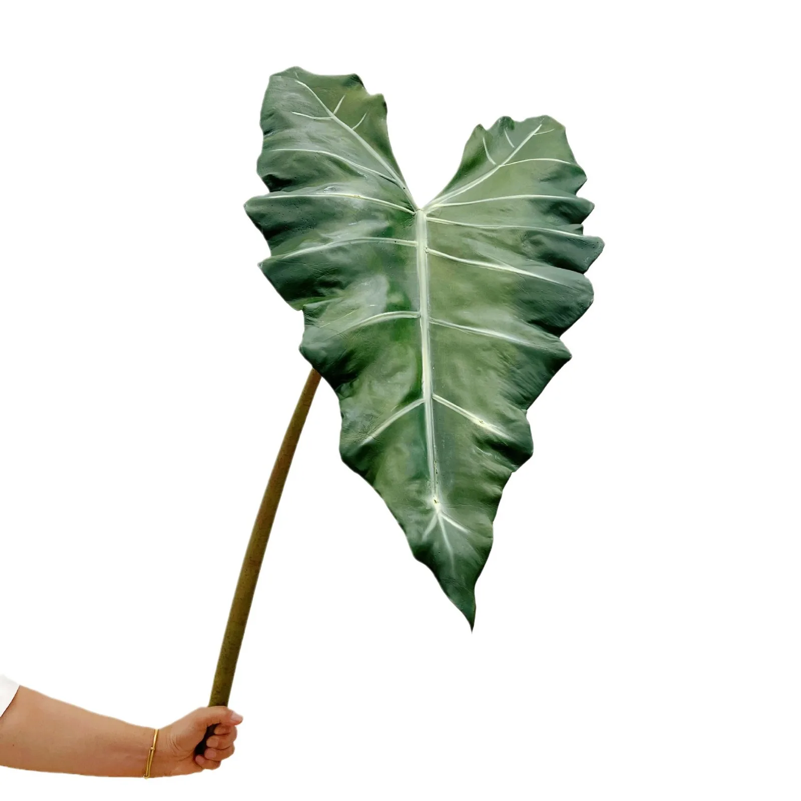 Simulated Long PU Hand-feel Green Plant Large Leaves Indoor Home Decoration Party Table Flower Arrangement Wedding Flowers