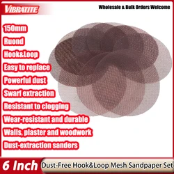 10Pcs 6inch 150mm Mesh Sanding Discs Hook&Loop Abrasive Dust Free Disc Anti-Blocking Sharp Grinding Sandpaper for Wood Furniture