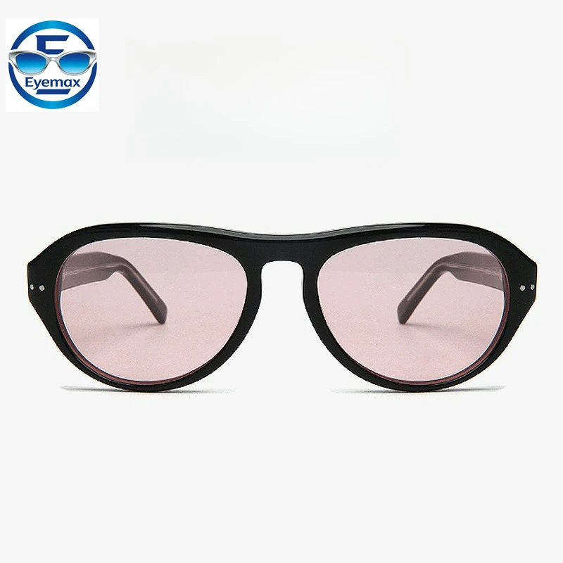 

Новые высококачественные солнцезащитные очки ручной работы из ацетата для женщин, черная оправа, розовые линзы, ретро-овал, для улицы, защита от УФ400