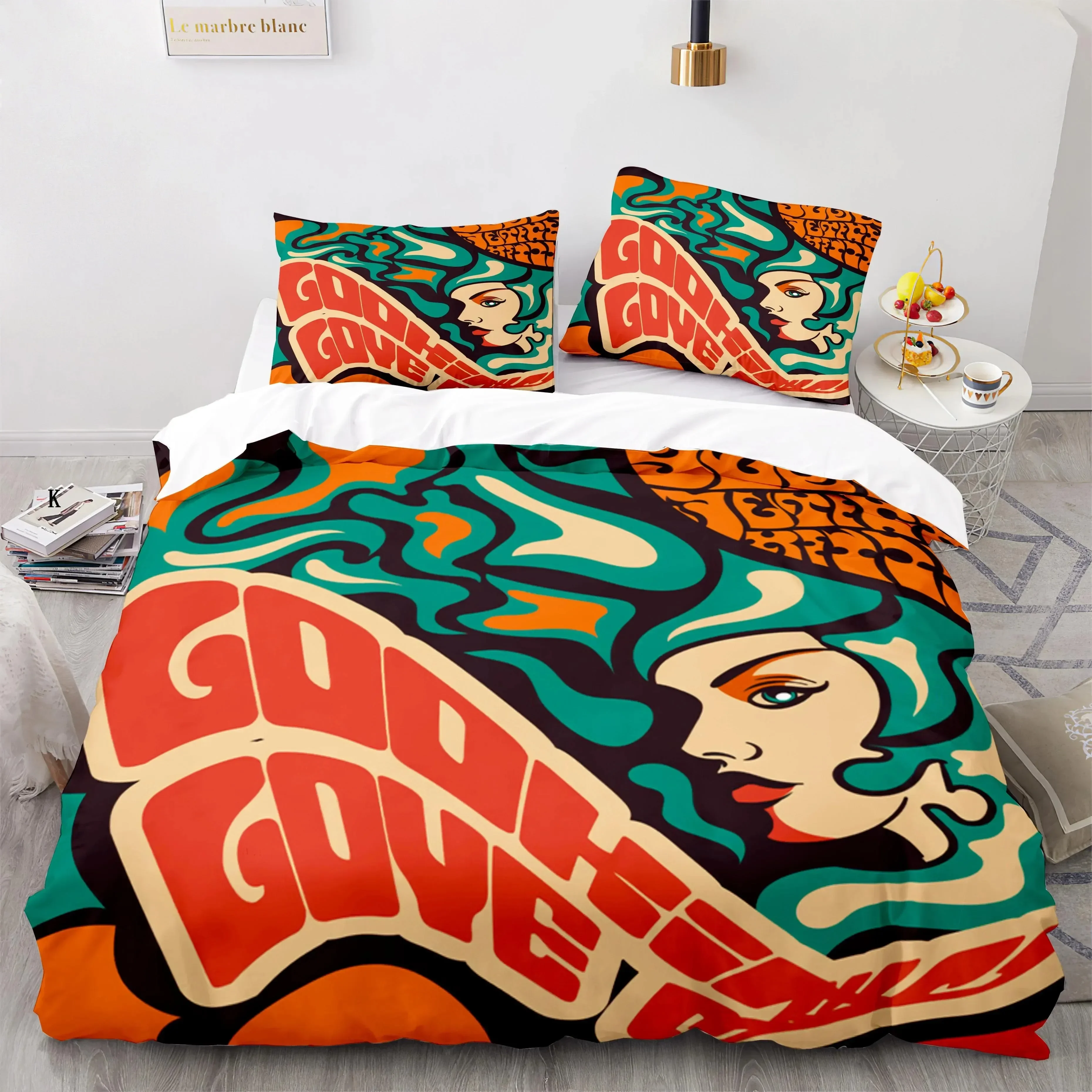 

Retro Abstract 3D NEW Duvet Cover Pillowcase Bedding Set Adult Boy Girl Bedroom Decoration Children Single Double Large