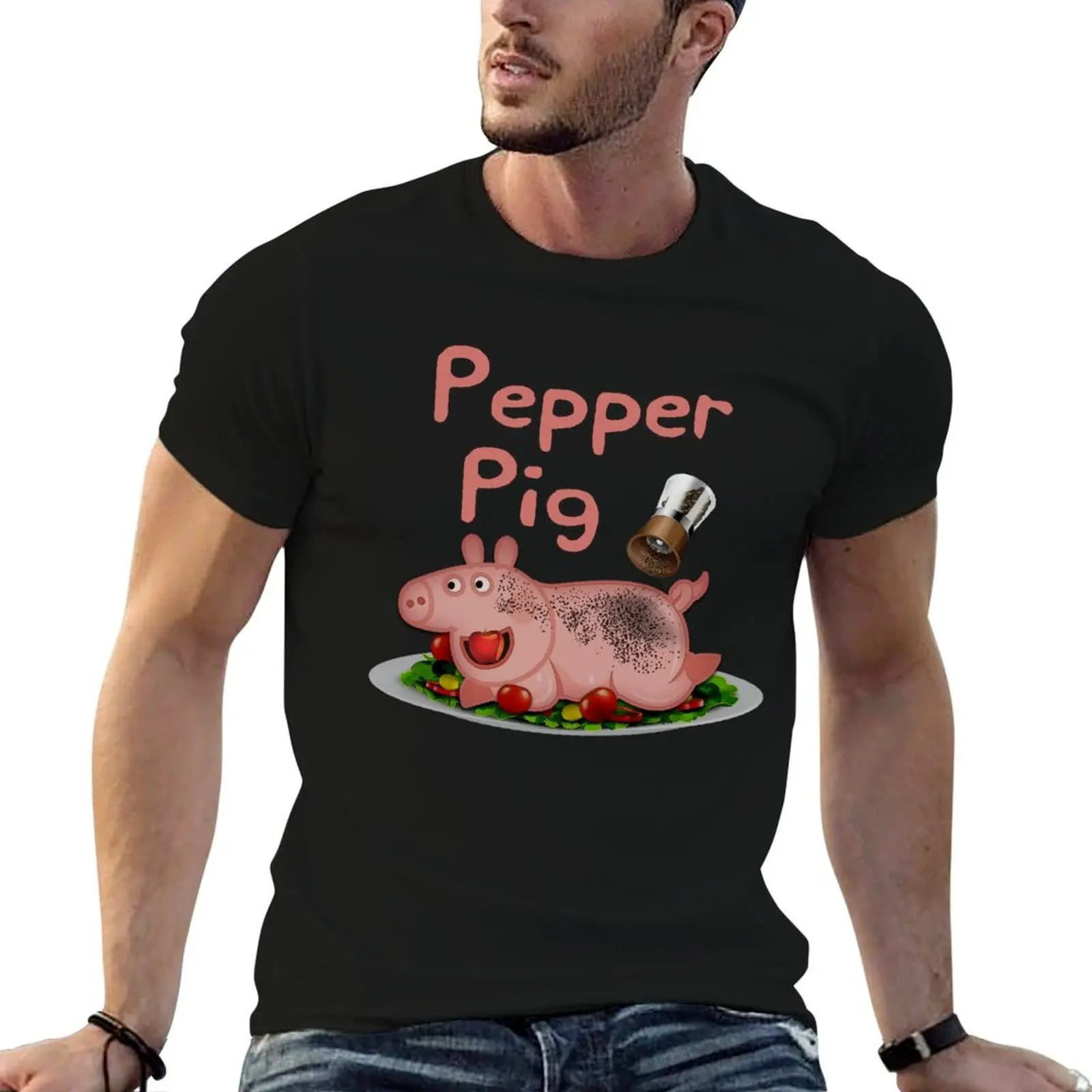 

Roasted Pepper Pig T-Shirt t shirt man cotton men t shirt cotton 100% T-Shirt