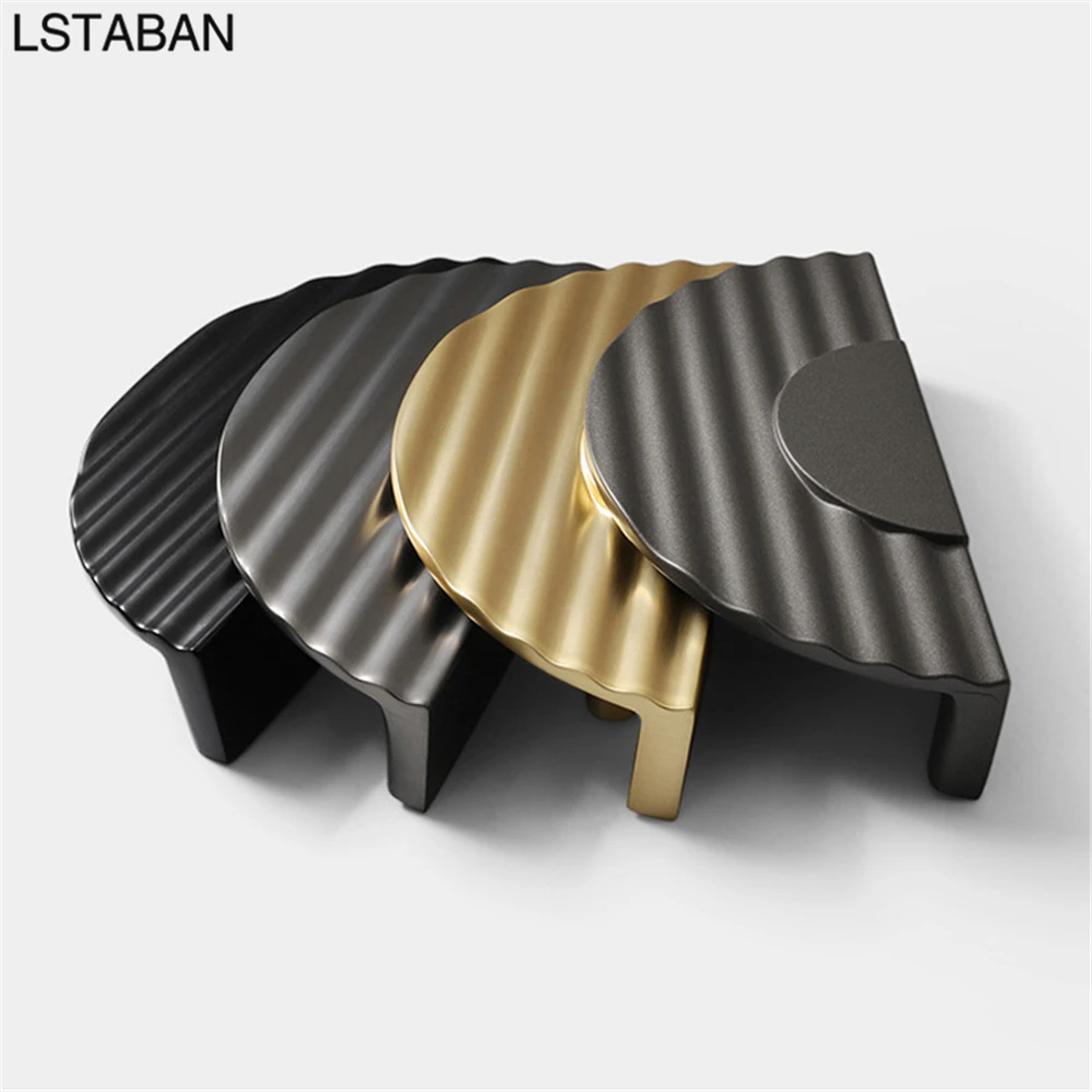 Modern Simple Half Round Kitchen Cabinet Handle Wardrobe Thickened Drawer Pull Zinc Alloy Creative Furniture Hardware Door Knobs