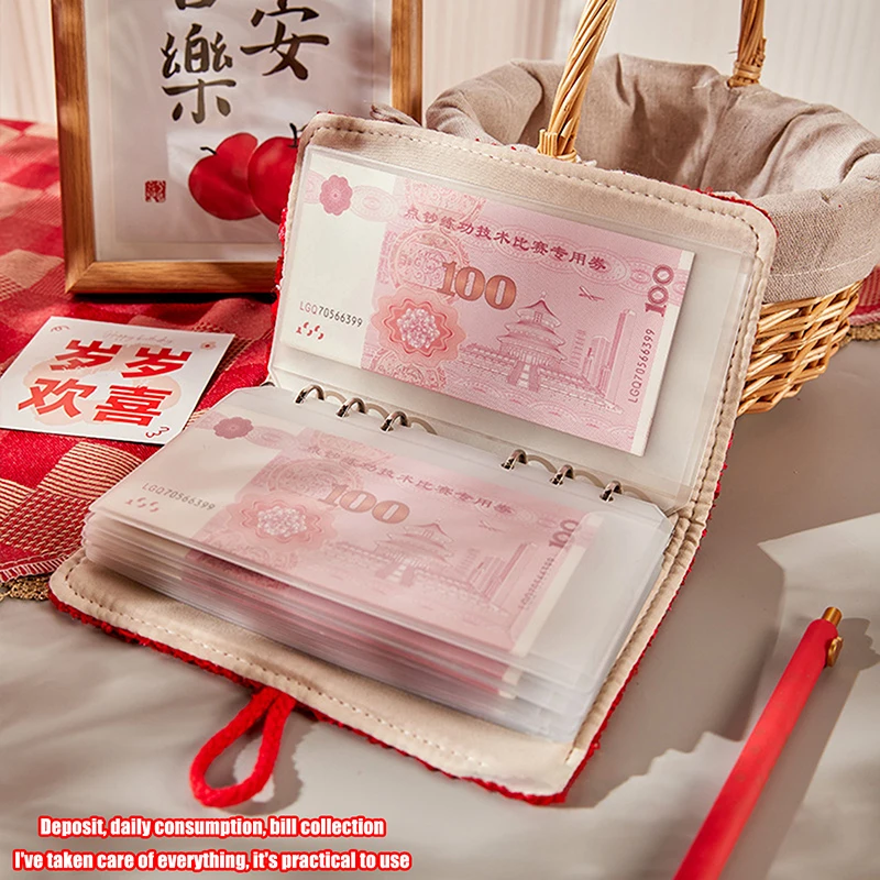 Chinese Style Reusable Challeng Saving Money Notebook Large Capacity Savings Binder Portable Budget Savings Challenges Book