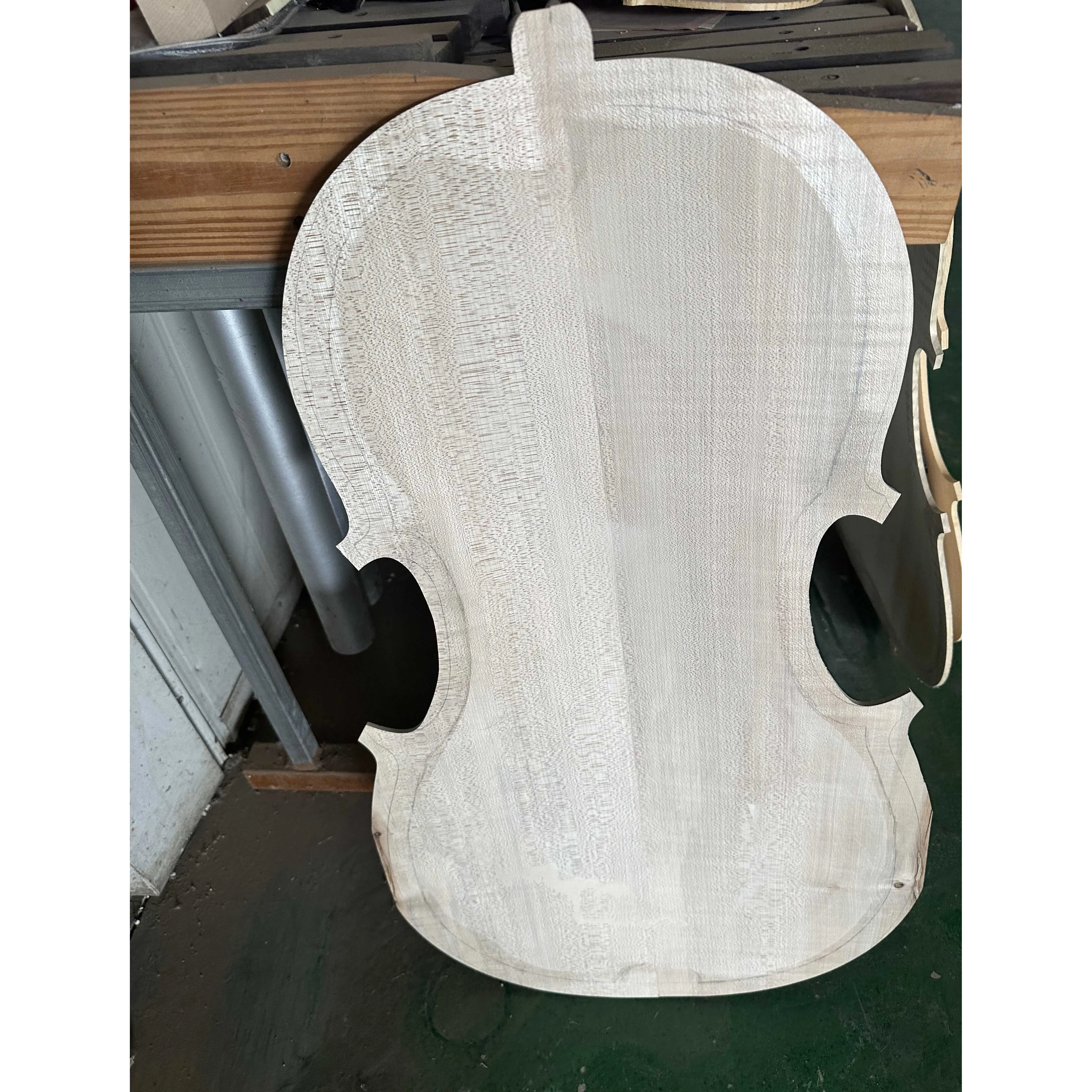 Handcarved 1 piece of material for 4/4 cello production, used for unfinished maple cello components