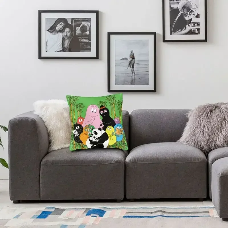 Barbapapa Family Love Cushion Cover Double-sided Print Cartoon TV Show Floor Pillow Case for Living Room Pillowcase Decoration