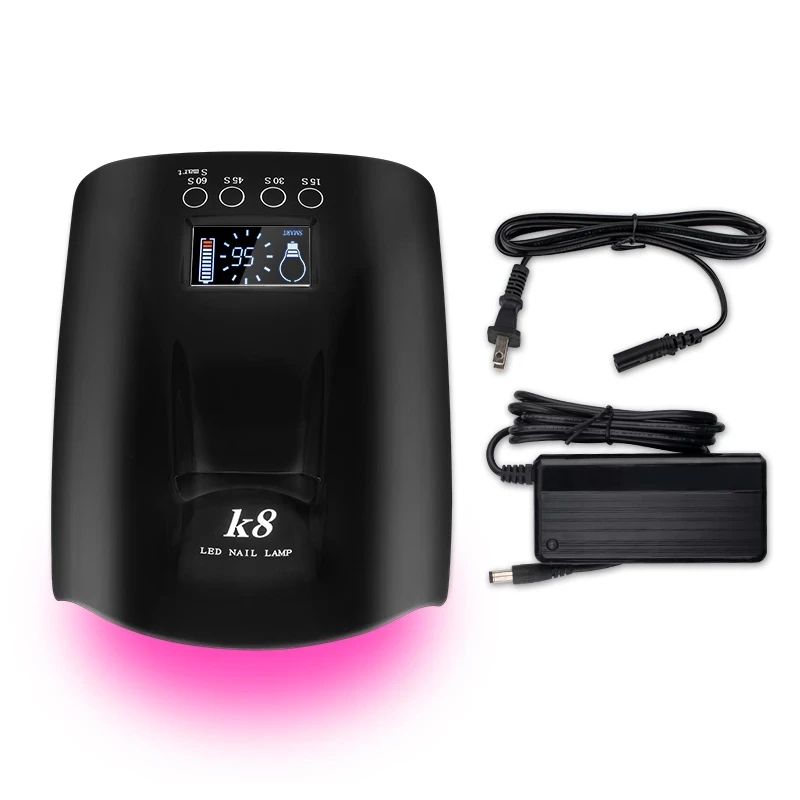 Secador de uñas inteligente para todos los geles, lámpara UV LED de 60W, recargable, luz solar, sensor infrarrojo, LCD, temporizador, manicura, 30 LED