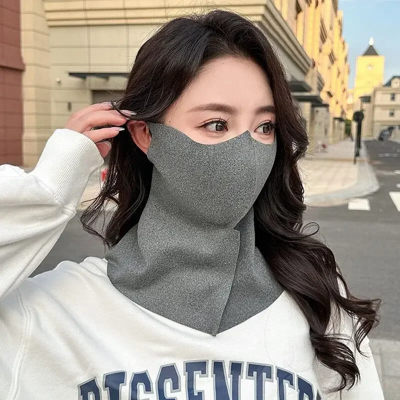 Bib Women's Autumn and Winter Korean Ear-mounted Masks Keep Warm Neck Protection Neck Cover Wild Scarf Thickened Windproof Mask