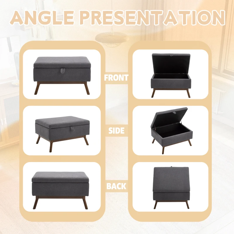 조립식 사각 테이블 수납 벤치 미드 센추리 모던 스타일로 거실, 현관, 가족룸 공간 활용 최대화, 커피 테이블로도 활용 가능