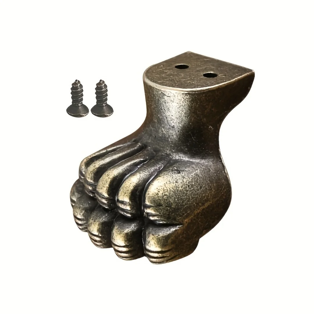 8pcs Antique Foot Brass Jewelry Bracket Cabinet Protector For Furniture Hardware Wood Box Decorative Feet Leg Corner Hardware view 6