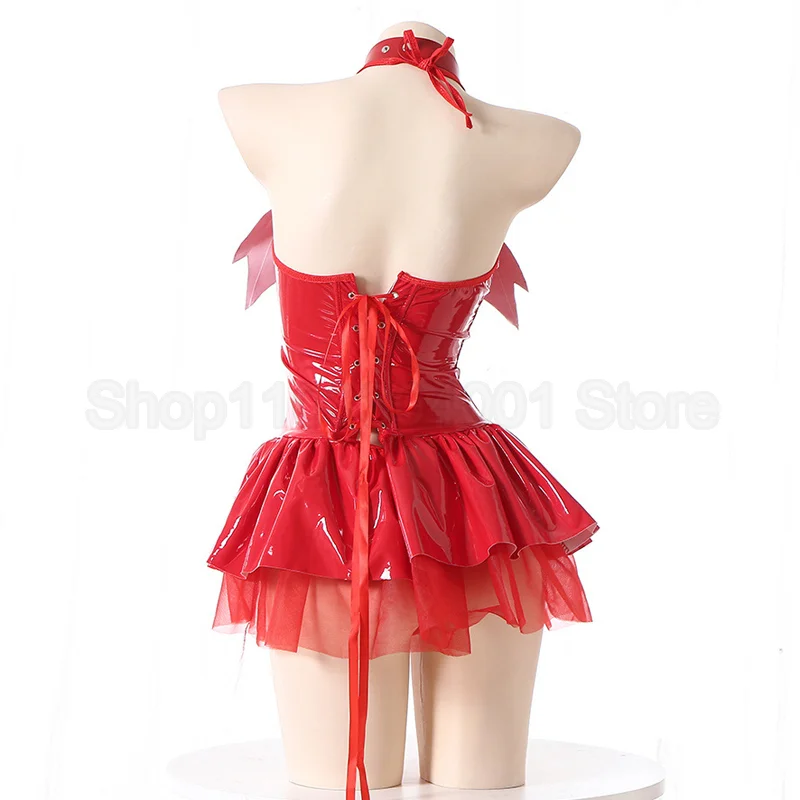 French Black Party Dress for Women Y2k Gothic Punk Sexy Sweet Luxury Slim Fit Summer Chest Wrap Mini Skirts Little Devil Outfits view 4