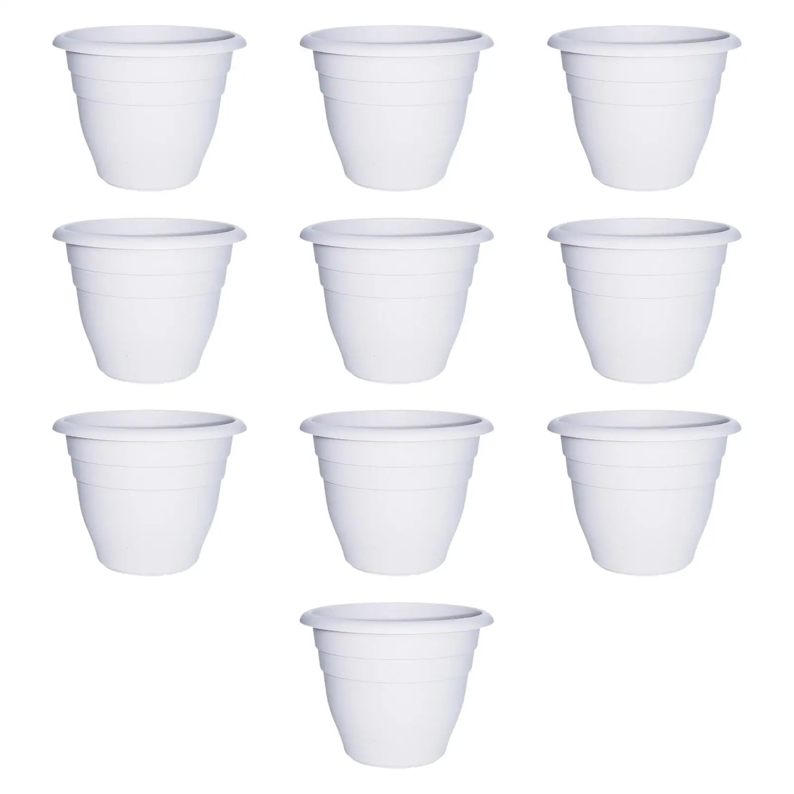 Sturdy Plant Pots Outdoor Indoor with Drainage Simple Design Large Capacity Planters for Home Office Garden Use