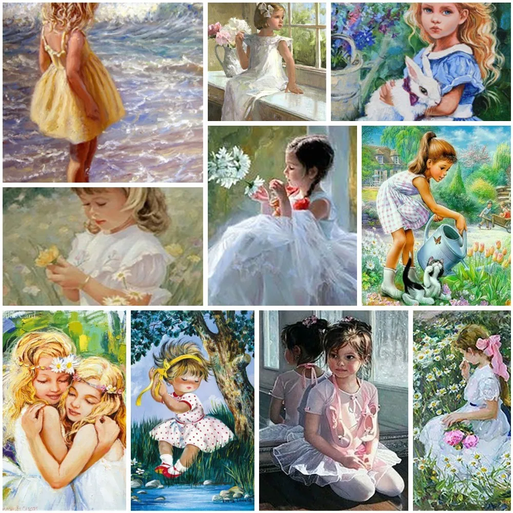 大人の装飾のための数字の芸術と工芸品の漫画の女の子の絵画妻のための家の贈り物2023ドロップシッピング